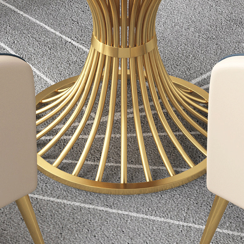 Glam Style Dinette Set for Home 1/2/5 Pieces Polished Finish Dining Table Set Clearhalo 'Dining Room Sets' 'Dining Tables & Seating' 'dining_room_set' 'furn' 'furn_dining_room_set' 'Furniture' 'Kitchen & Dining Furniture' 6314674