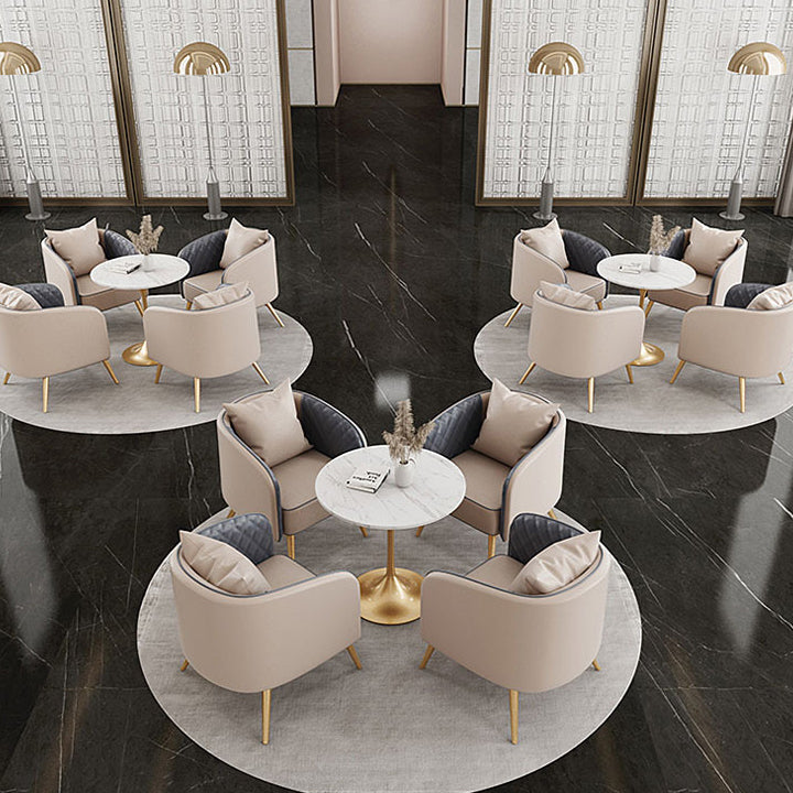 Glam Style Dinette Set for Home 1/2/5 Pieces Polished Finish Dining Table Set Clearhalo 'Dining Room Sets' 'Dining Tables & Seating' 'dining_room_set' 'furn' 'furn_dining_room_set' 'Furniture' 'Kitchen & Dining Furniture' 6314678