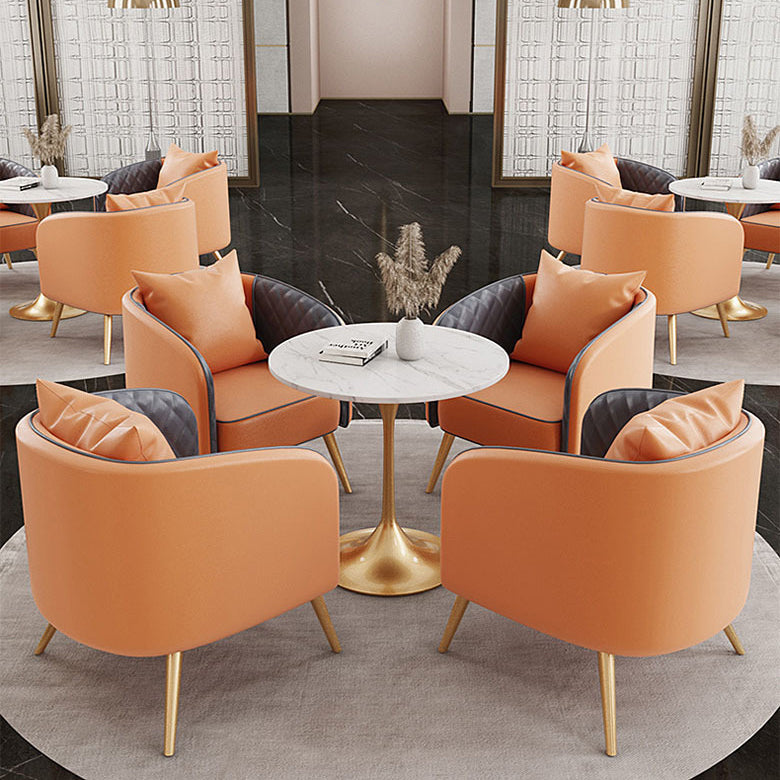 Glam Style Dinette Set for Home 1/2/5 Pieces Polished Finish Dining Table Set Clearhalo 'Dining Room Sets' 'Dining Tables & Seating' 'dining_room_set' 'furn' 'furn_dining_room_set' 'Furniture' 'Kitchen & Dining Furniture' 6314679