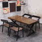 Industrial 1/4/5 Pieces Dining Set Rectangle Pine Wood Dining Table for Dining Room