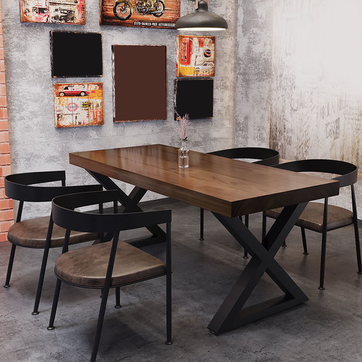 Industrial 1/4/5 Pieces Dining Set Rectangle Pine Wood Dining Table for Dining Room