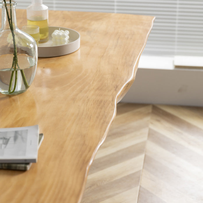 伝統的な1/4ピースダイニングセット長方形の松の木ダイニングテーブルダイニングルーム用