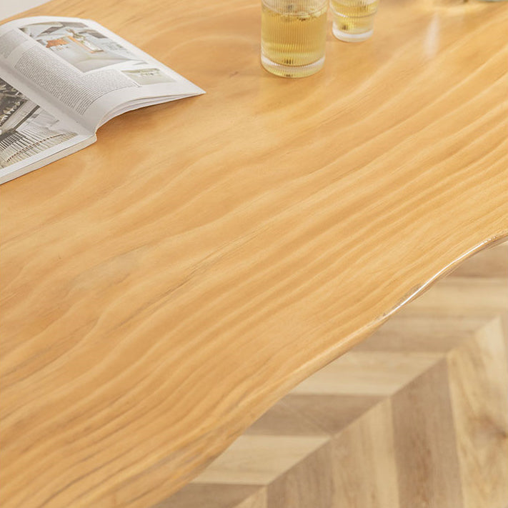 伝統的な1/4ピースダイニングセット長方形の松の木ダイニングテーブルダイニングルーム用