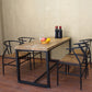 Modern Matte Brown Dining Set with Metal Chairs 1/2/5 Pieces Solid Wood Dinette Set