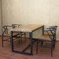 Modern Matte Brown Dining Set with Metal Chairs 1/2/5 Pieces Solid Wood Dinette Set