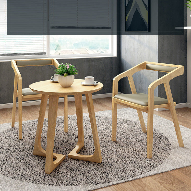 Mesa de comedor de acabado de madera ligera con sillas de madera 1/2/3/4 piezas de comedor moderno