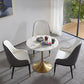 Contemporary Marble Dining Set 1/2/4/5 Pieces Round Dining Table Set with Padded Chairs 4 Pieces: Table, 3 Chairs Clearhalo 'Dining Room Sets' 'Dining Tables & Seating' 'dining_room_set' 'furn' 'furn_dining_room_set' 'Furniture' 'Kitchen & Dining Furniture' 6314872