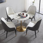 Contemporary Marble Dining Set 1/2/4/5 Pieces Round Dining Table Set with Padded Chairs 5 Pieces: Table, 4 Chairs Clearhalo 'Dining Room Sets' 'Dining Tables & Seating' 'dining_room_set' 'furn' 'furn_dining_room_set' 'Furniture' 'Kitchen & Dining Furniture' 6314874