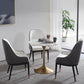 Contemporary Marble Dining Set 1/2/4/5 Pieces Round Dining Table Set with Padded Chairs Clearhalo 'Dining Room Sets' 'Dining Tables & Seating' 'dining_room_set' 'furn' 'furn_dining_room_set' 'Furniture' 'Kitchen & Dining Furniture' 6314875
