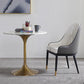 Contemporary Marble Dining Set 1/2/4/5 Pieces Round Dining Table Set with Padded Chairs 2 Pieces: Table, 1 Chair Clearhalo 'Dining Room Sets' 'Dining Tables & Seating' 'dining_room_set' 'furn' 'furn_dining_room_set' 'Furniture' 'Kitchen & Dining Furniture' 6314876