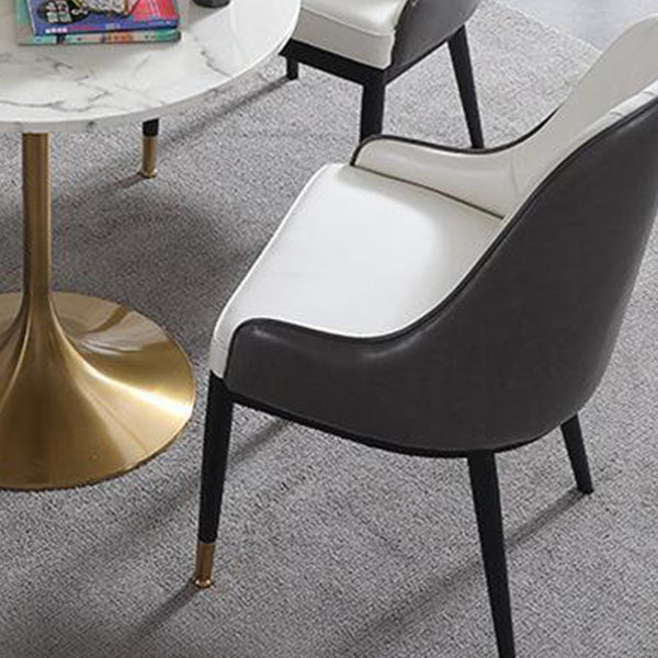 Contemporary Marble Dining Set 1/2/4/5 Pieces Round Dining Table Set with Padded Chairs Clearhalo 'Dining Room Sets' 'Dining Tables & Seating' 'dining_room_set' 'furn' 'furn_dining_room_set' 'Furniture' 'Kitchen & Dining Furniture' 6314879