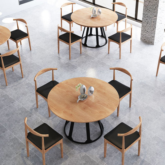 Solid Wood Round Dining Table Set 1/2/3/5 Pieces Contemporary Dining Set