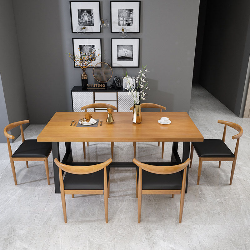 Mesa de comedor de madera de 1/7 piezas tradicional de 1/7