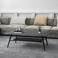 Cross Legs Rectangular Slate Coffee Cocktail Table in Gray with Shelf Clearhalo 'Coffee & Accent Tables' 'Coffee Tables' 'coffee_tables' 'furn' 'furn_coffee_tables' 'Furniture' 'Living Room Furniture' 6314980