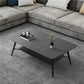 Cross Legs Rectangular Slate Coffee Cocktail Table in Gray with Shelf Clearhalo 'Coffee & Accent Tables' 'Coffee Tables' 'coffee_tables' 'furn' 'furn_coffee_tables' 'Furniture' 'Living Room Furniture' 6314981