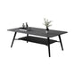 Cross Legs Rectangular Slate Coffee Cocktail Table in Gray with Shelf Clearhalo 'Coffee & Accent Tables' 'Coffee Tables' 'coffee_tables' 'furn' 'furn_coffee_tables' 'Furniture' 'Living Room Furniture' 6314984