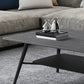 Cross Legs Rectangular Slate Coffee Cocktail Table in Gray with Shelf Clearhalo 'Coffee & Accent Tables' 'Coffee Tables' 'coffee_tables' 'furn' 'furn_coffee_tables' 'Furniture' 'Living Room Furniture' 6314986