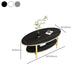 Glam Iron 4 Legs Cocktail Table with Shelf Oval Slate Top Coffee Table