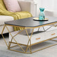 Slate Rectangular Coffee Table Golden Frame Abstract Cocktail Table with Drawer Clearhalo 'Coffee & Accent Tables' 'Coffee Tables' 'coffee_tables' 'furn' 'furn_coffee_tables' 'Furniture' 'Living Room Furniture' 6315012