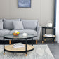 Table basse moderne en verre transparent avec rangement, ensemble de Table à cocktail ronde à 4 pieds