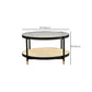 Table basse moderne en verre transparent avec rangement, ensemble de Table à cocktail ronde à 4 pieds