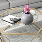 Glass & Marble Hexagon Coffee Table Modern Style Frame Cocktail Table