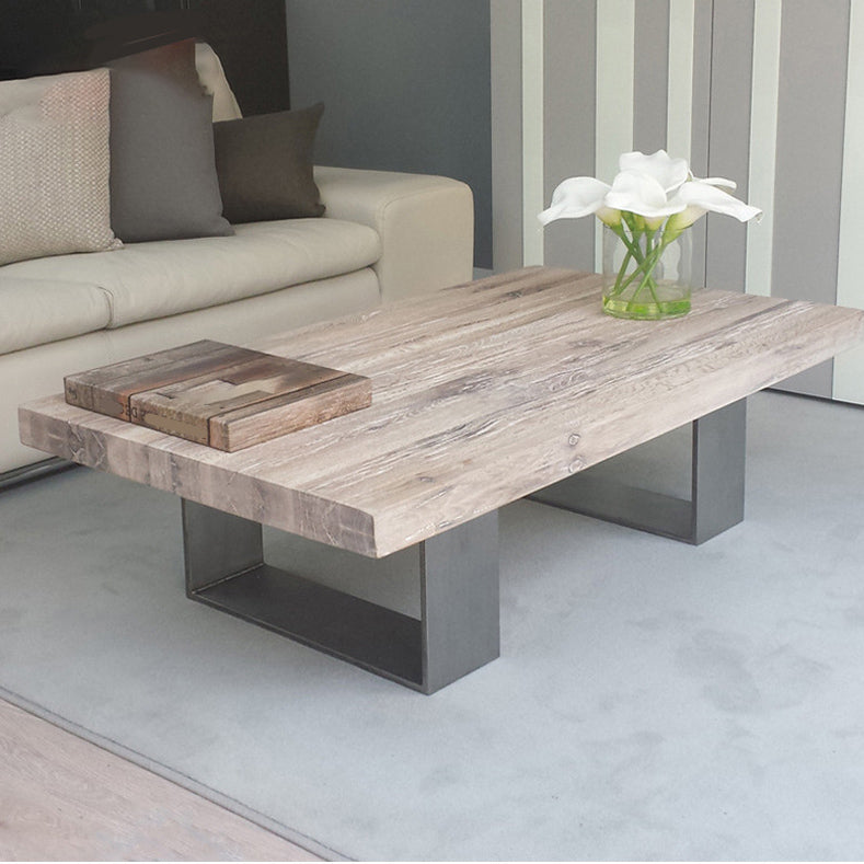 Rectangle Solid Wood Coffee Table Brown Sled Cocktail Table, 17.71" High 59"L x 24"W x 18"H Clearhalo 'Coffee & Accent Tables' 'Coffee Tables' 'coffee_tables' 'furn' 'furn_coffee_tables' 'Furniture' 'Living Room Furniture' 6315082