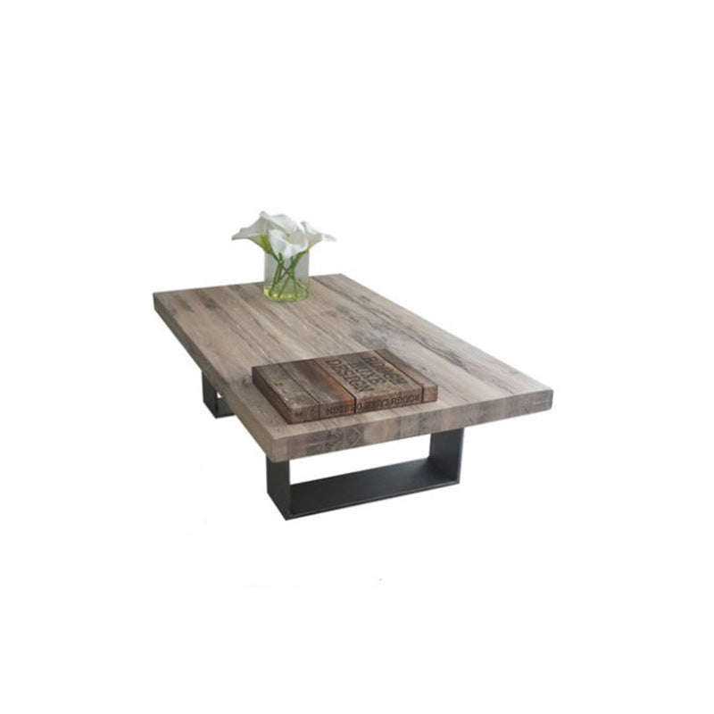 Rectangle Solid Wood Coffee Table Brown Sled Cocktail Table, 17.71" High Clearhalo 'Coffee & Accent Tables' 'Coffee Tables' 'coffee_tables' 'furn' 'furn_coffee_tables' 'Furniture' 'Living Room Furniture' 6315083