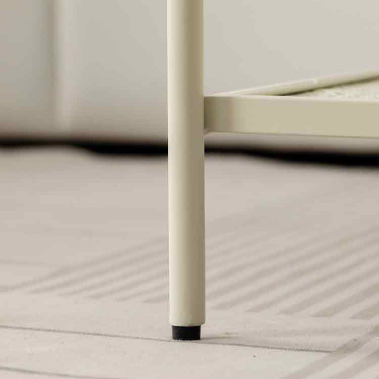 Modern 17.7"H Round Glass Cocktail Table Iron 4 Legs Coffee Table with Shelf Clearhalo 'Coffee & Accent Tables' 'Coffee Tables' 'coffee_tables' 'furn' 'furn_coffee_tables' 'Furniture' 'Living Room Furniture' 6315127