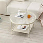 Modern 17.7"H Round Glass Cocktail Table Iron 4 Legs Coffee Table with Shelf Clearhalo 'Coffee & Accent Tables' 'Coffee Tables' 'coffee_tables' 'furn' 'furn_coffee_tables' 'Furniture' 'Living Room Furniture' 6315131