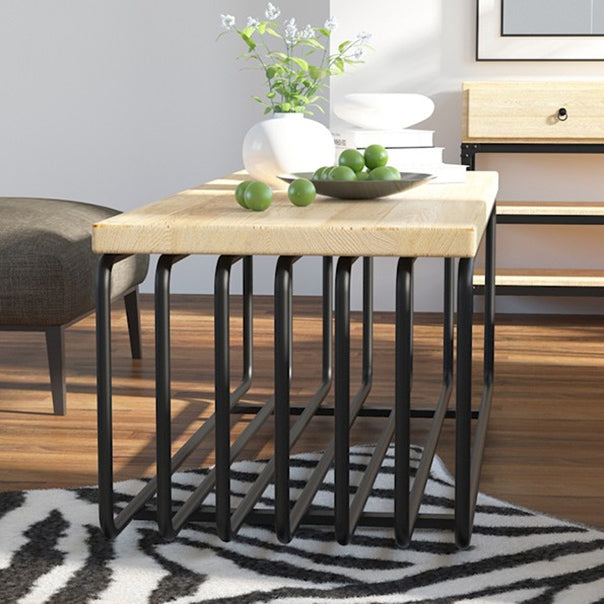 Metal Frame 1 Single Coffee Table Nordic Wood Rectangular Cocktail Table with Storage Clearhalo 'Coffee & Accent Tables' 'Coffee Tables' 'coffee_tables' 'furn' 'furn_coffee_tables' 'Furniture' 'Living Room Furniture' 6315140