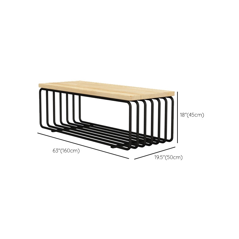 Metal Frame 1 Single Coffee Table Nordic Wood Rectangular Cocktail Table with Storage Clearhalo 'Coffee & Accent Tables' 'Coffee Tables' 'coffee_tables' 'furn' 'furn_coffee_tables' 'Furniture' 'Living Room Furniture' 6315155