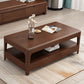 17.7" Tall Wood Rectangular Table Top 4 Legs Coffee Table with Storage Walnut Clearhalo 'Coffee & Accent Tables' 'Coffee Tables' 'coffee_tables' 'furn' 'furn_coffee_tables' 'Furniture' 'Living Room Furniture' 6315158