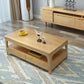 17.7" Tall Wood Rectangular Table Top 4 Legs Coffee Table with Storage Natural Clearhalo 'Coffee & Accent Tables' 'Coffee Tables' 'coffee_tables' 'furn' 'furn_coffee_tables' 'Furniture' 'Living Room Furniture' 6315159