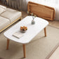 Mesa de centro rectangular de madera de 17,7" de altura con 4 patas para sala de estar