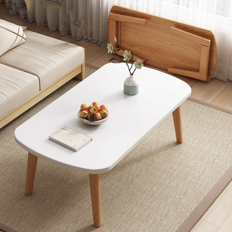 Mesa de centro rectangular de madera de 17,7" de altura con 4 patas para sala de estar