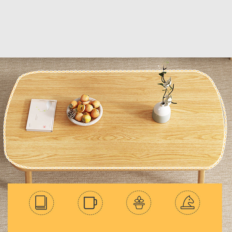 Mesa de centro rectangular de madera de 17,7" de altura con 4 patas para sala de estar