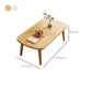 Mesa de centro rectangular de madera de 17,7" de altura con 4 patas para sala de estar