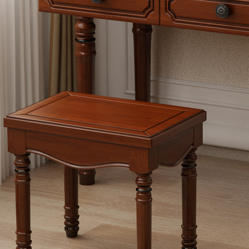 Three Piece Traditional Mirrored Vanity Set Solid Wood Dresser Clearhalo 'Bedroom Furniture' 'furn' 'furn_makeup_vanities' 'Furniture' 'Makeup Vanities' 'makeup_vanities' 6315201