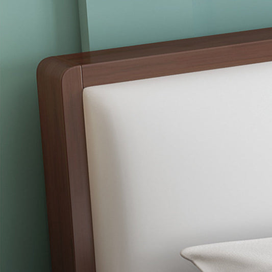 Holz und gepolstertes Plattenbett Gummi -Standard -Bett Walnuss und natürlich