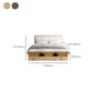 Wood and Upholstered Panel Bed Rubberwood Standard Bed Walnut and Natural