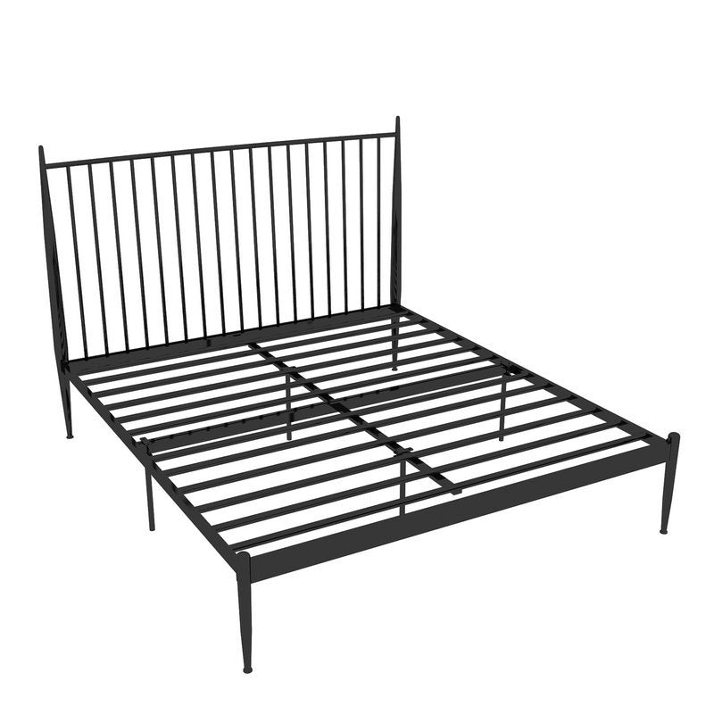 Modern Open-Frame Bed Iron Rectangular Standard Bed with Metal Legs Black Clearhalo 'Bedroom Furniture' 'Beds' 'furn' 'furn_beds' 'Furniture' 6315228