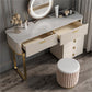 Tavolo da toeletta da toeletta per vanità per trucco in legno in ardeggio glam con 2 cassetti