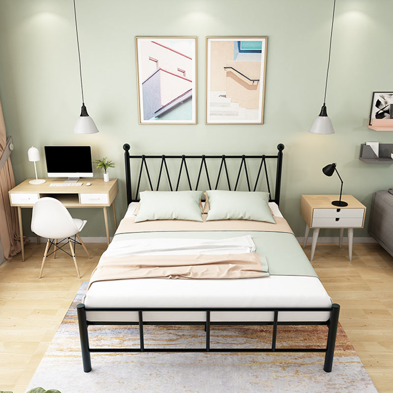 Contemporary Metal Open-Frame Bed Wire-Grid Standard Bed with Metal Legs