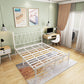 Contemporary Metal Open-Frame Bed Wire-Grid Standard Bed with Metal Legs