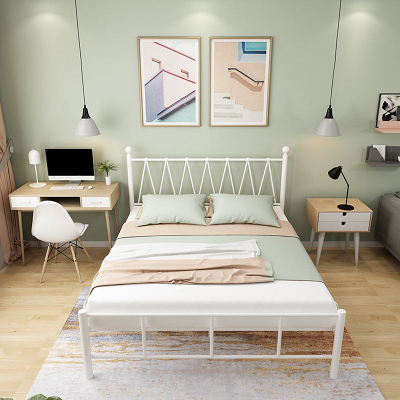 Contemporary Metal Open-Frame Bed Wire-Grid Standard Bed with Metal Legs