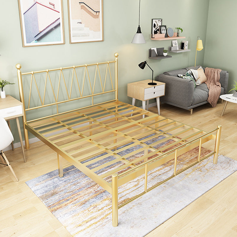 Contemporary Metal Open-Frame Bed Wire-Grid Standard Bed with Metal Legs