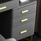 5 Drawers Makeup Table Desk Vanity Stone Top Vanity Table in Black