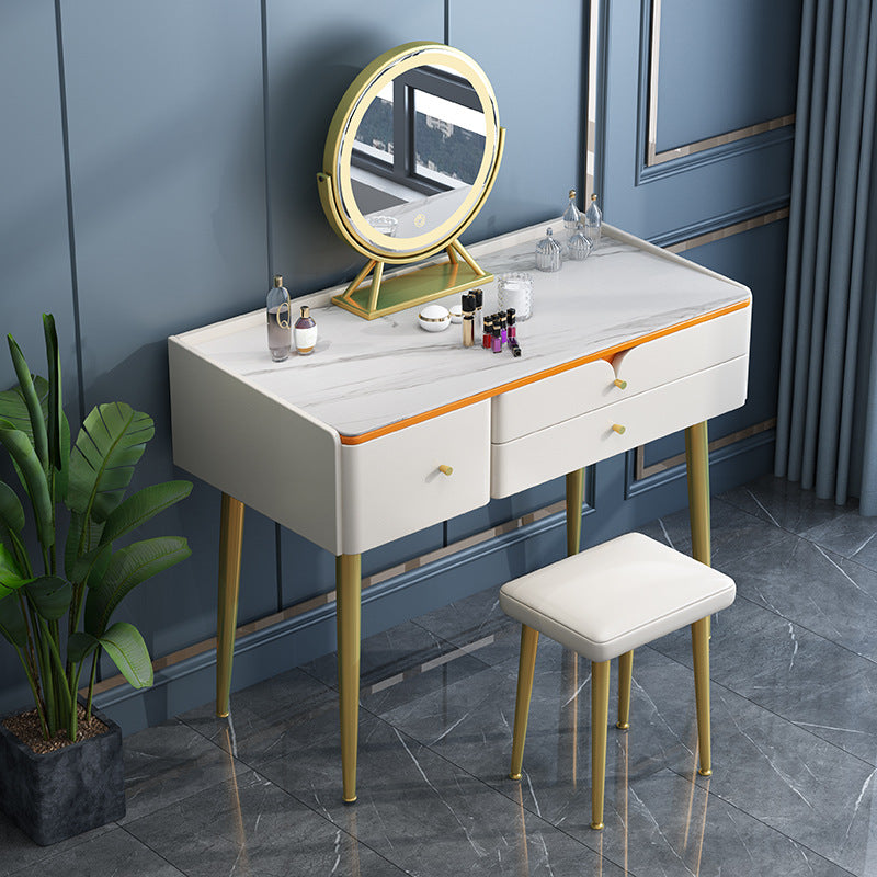 Lussuoso set di 2 pezzi per il trucco da letto bianco/blu vanità