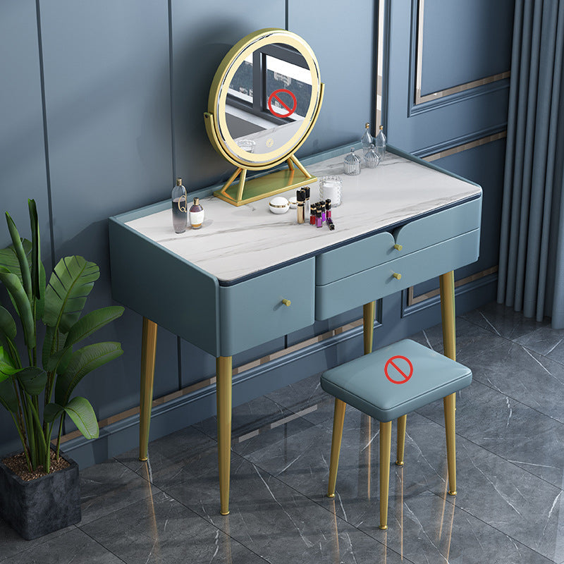 Lussuoso set di 2 pezzi per il trucco da letto bianco/blu vanità